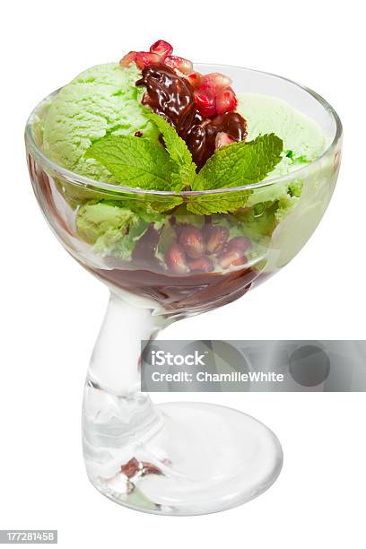 Ice Cream In Bowl With Fruits Stock Photo - Download Image Now - Chocolate, Cocktail, Cut Out