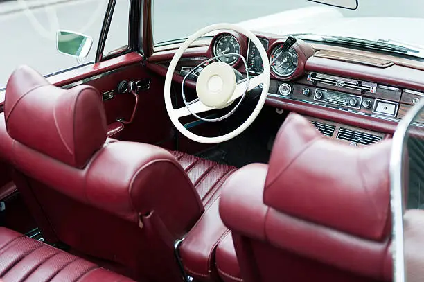 Photo of Interior of an old cabriolet