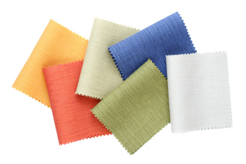 Samples of colored canvas fabric