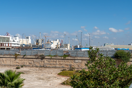 Ayia Napa, Cyprus, March 1 2023: The new Ayia napa marina modern architecture buildings