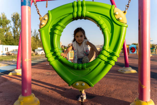 Girl having fun in the playground.