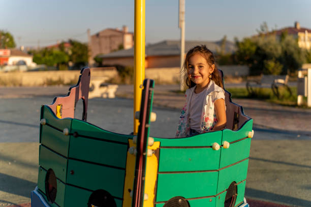 Girl having fun in the playground.