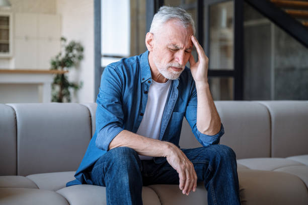 istock Mature man feeling headache, dizzy or acute migraine 1772831181