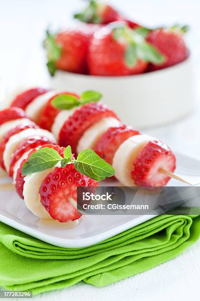 Banana And Strawberry Stock Photo - Download Image Now - Appetizer, Banana, Berry Fruit