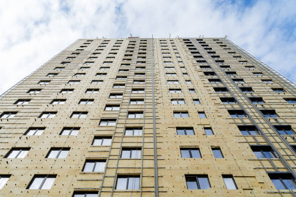 istock cladding of a multi-storey building with insulation, construction of a house, exterior decoration of a building, multi-storey building, glass wool 1772835754
