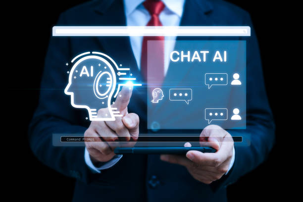 istock Chat Bot AI. business people hand touching on AI chatbot virtual icon diagram with mobile smart phone, artificial intelligence, futuristic technology, business development, digital marketing concept 1772840324