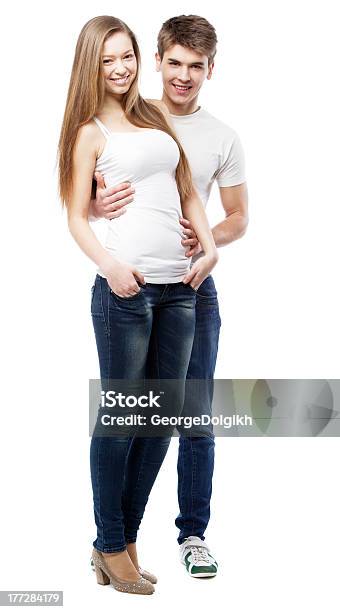 若いカップルで分離白背景 - 2人のストックフォトや画像を多数ご用意 - 2人, Tシャツ, おんぶ