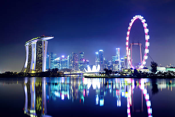 istock Singapore bright cityscape at night 177285007