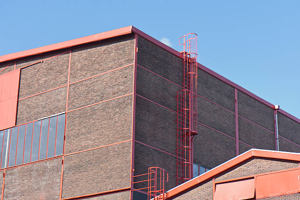 istock Facade from a big factory with nice red details 177285061