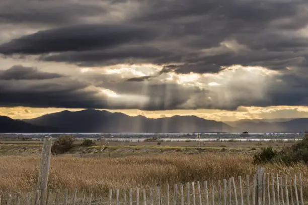 Photo of the vermilion coast under a stormy sky