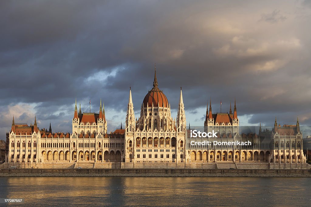 Hungarian parliament on sunset, Budapest Famous building of Hungarian parliament in Budapest Architecture Stock Photo