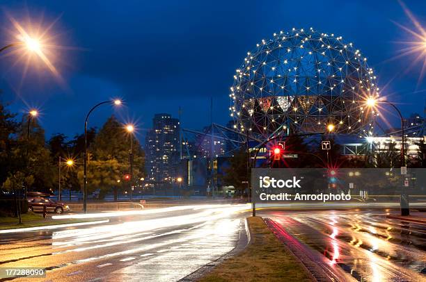 Night Motion Stock Photo - Download Image Now - Science World - Vancouver, Architectural Dome, Architecture