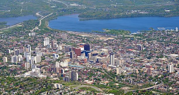 Hamilton panorama "panorama aerial view of downtown Hamilton, Ontario Canada" hamilton on stock pictures, royalty-free photos & images