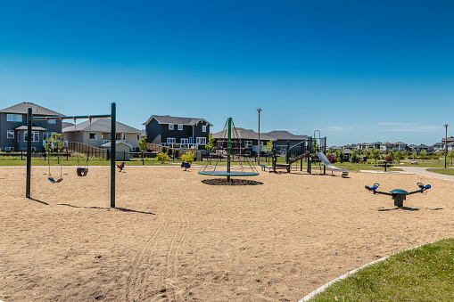 Playground and typical English architecture