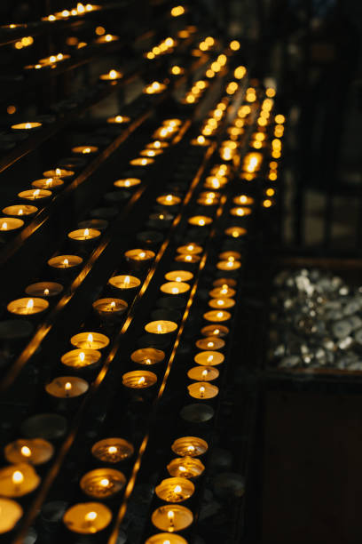 istock Burning candles in an old church. 1772895028