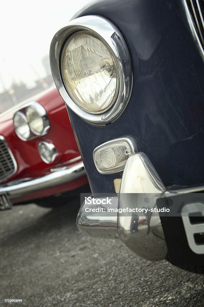 front headlight of a classic italian car Bumper Stock Photo
