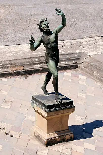 Photo of Dancing Faun statue, Pompeii