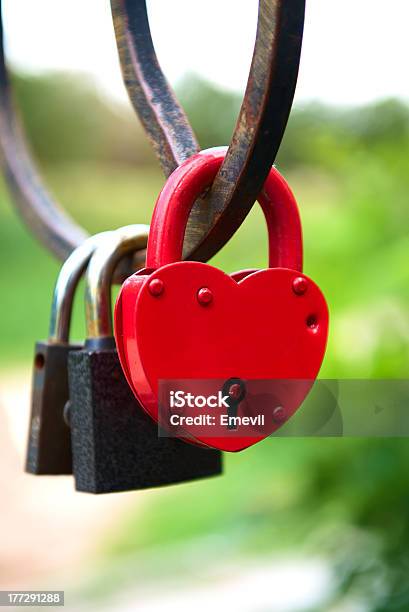 Padlock As A Heart On The Bridge Stock Photo - Download Image Now - Architecture, Art, Art And Craft