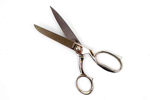 Metal sewing scissors stock photo