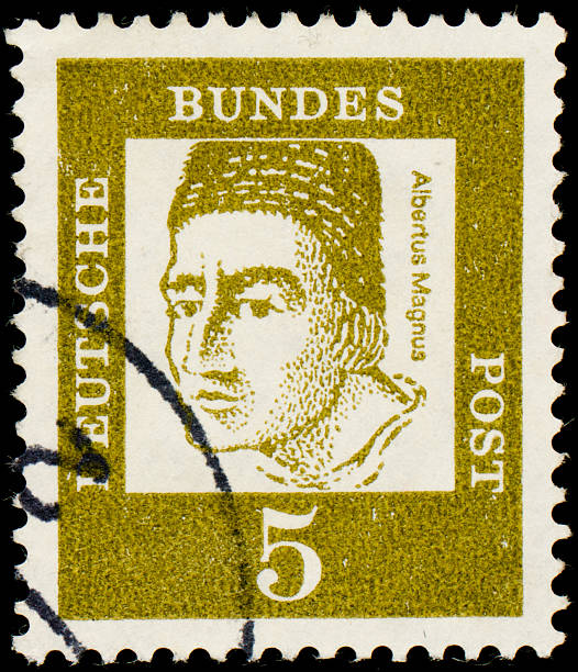 독일형 우표, 가톨릭 생피에르에 albertus magnus - albertus magnus 뉴스 사진 이미지