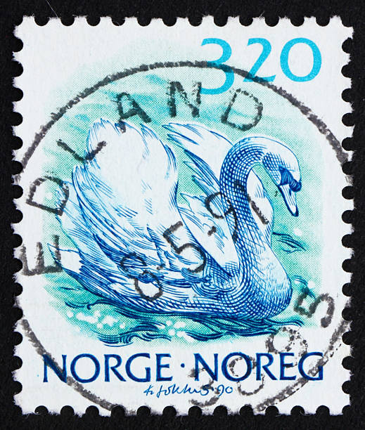 istock Postage stamp Norway 1990 Mute swan, Cygnus Olor 177292887