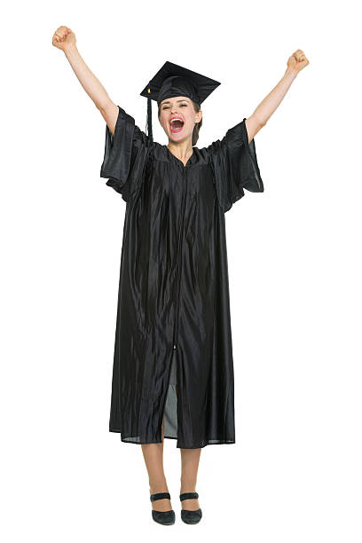 istock Happy female student celebrating graduation 177293007