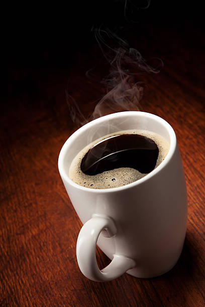 Coffee cup on wooden table