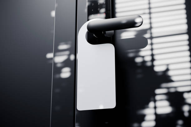 istock Information hotel door hanger sign mockup. 3D rendering 1772932070