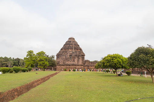 Odisha, India, 3 April 2022 Ancient Indian architecture konark Sun Temple in Odisha, India. This historic temple was built in 13th century. This temple is an world heritage site.