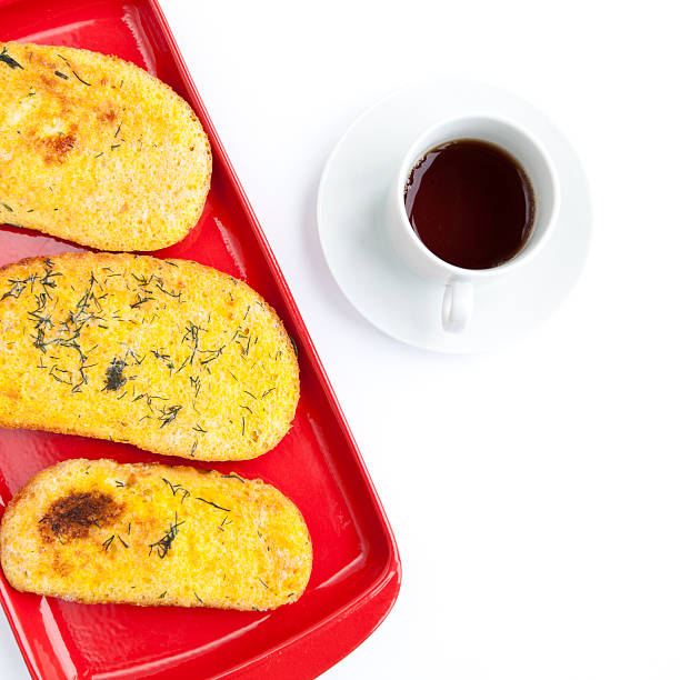 toasts  with a cup of coffee