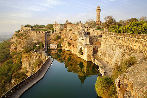 cittorgarh fort, índia - rajasthan india fort architecture - fotografias e filmes do acervo