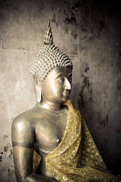 Ancient Buddha in Ayuthaya stock photo