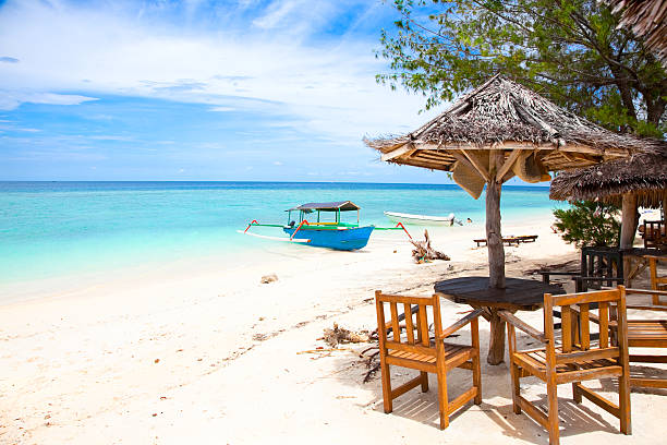 istock Beach rest pavillion in Gili islands 177294929