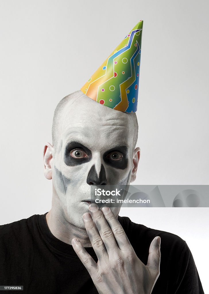Homens com Maquiagem de morte e um Chapéu de Festa - Royalty-free Acidente - Conceito Foto de stock