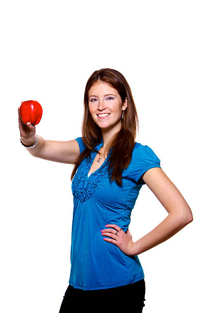 istock Young woman holds apple 177295897