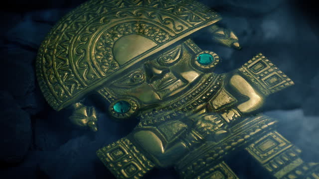 Incan Gold Figure Underwater Lost Treasure Concept