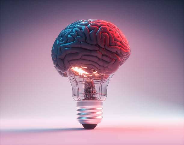 istock Bulb in the shape of a brain. Brainstorming creative idea. 1772964542
