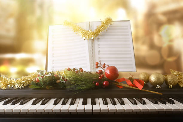 istock Piano with christmas decoration with religious temple background 1772964560