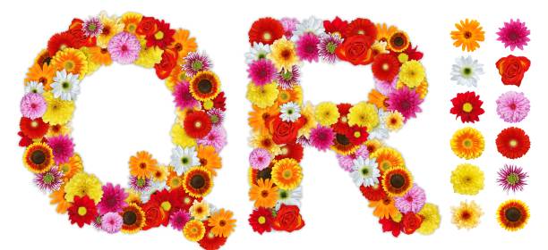 istock Characters Q and R made of various flowers 177296680