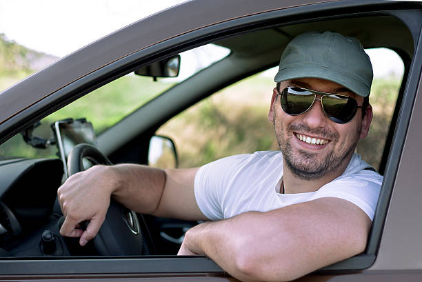 istock Sport car driver smiling 177297641