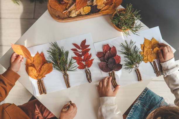 istock Children explore and work with natural materials, creativity top view 1772977639