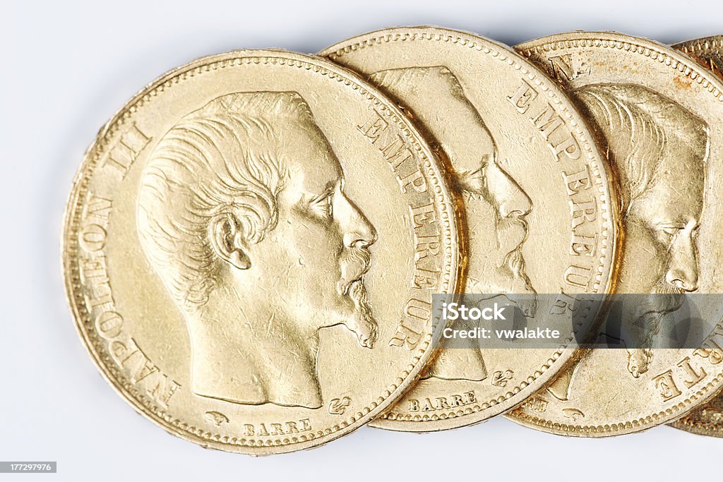 Pièces d'or - Photo de Napoléon III libre de droits