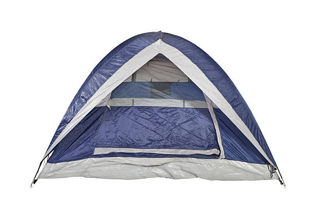 carpa limpia azul - tent camping dome tent single object fotografías e imágenes de stock