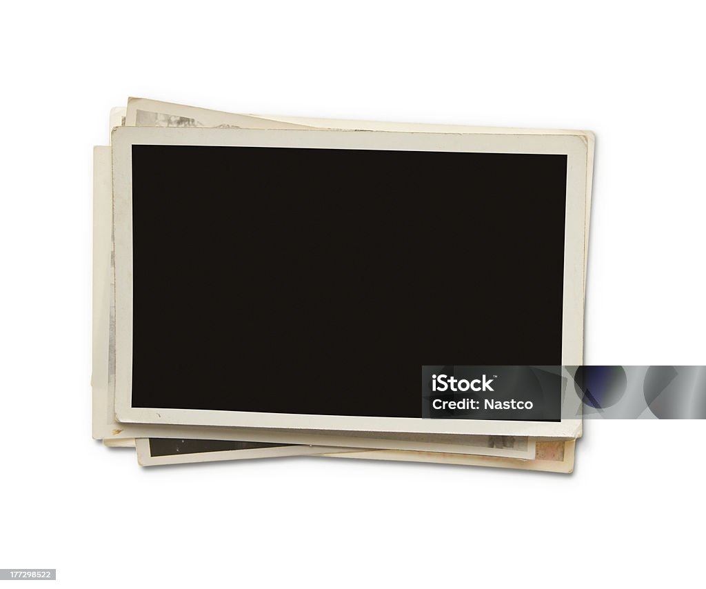 Stack of blank photos with clipping path Stack of old blank photographs with clipping path for the inside Photograph Stock Photo