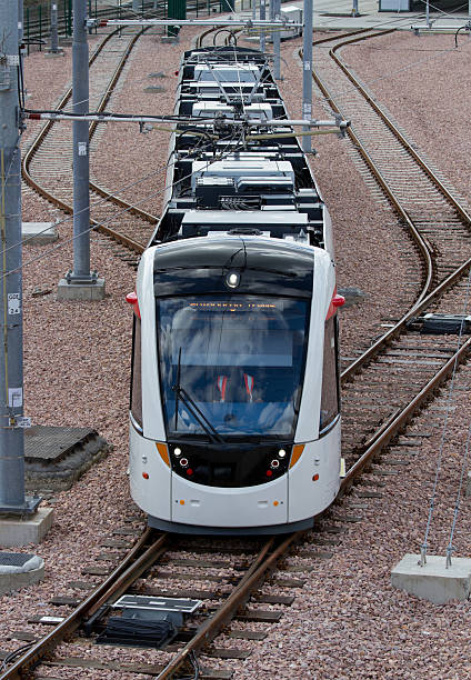 istock Edinburgh Tram test runs at Gogar Depot 177298531