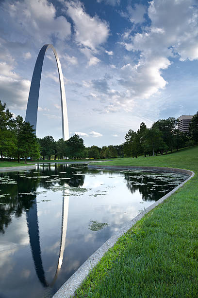 istock St. Louis Gateway Arch with pond and grass in foreground 177298610