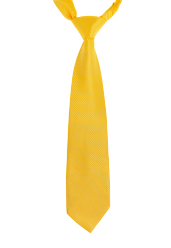 yellow tie isolated on white background.