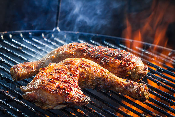 istock Roast chicken leg on grill 177299279