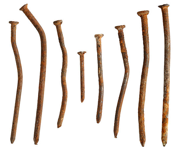 Old rusty nails Old rusty nails isolated on white background rusty nails stock pictures, royalty-free photos & images