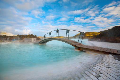 The Blue Lagoon on a sunny day in Iceland